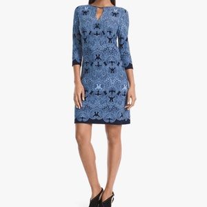 NWT Whbm 3/4 Sleeve Paisley Knit Shift Dress, XXS ($98)